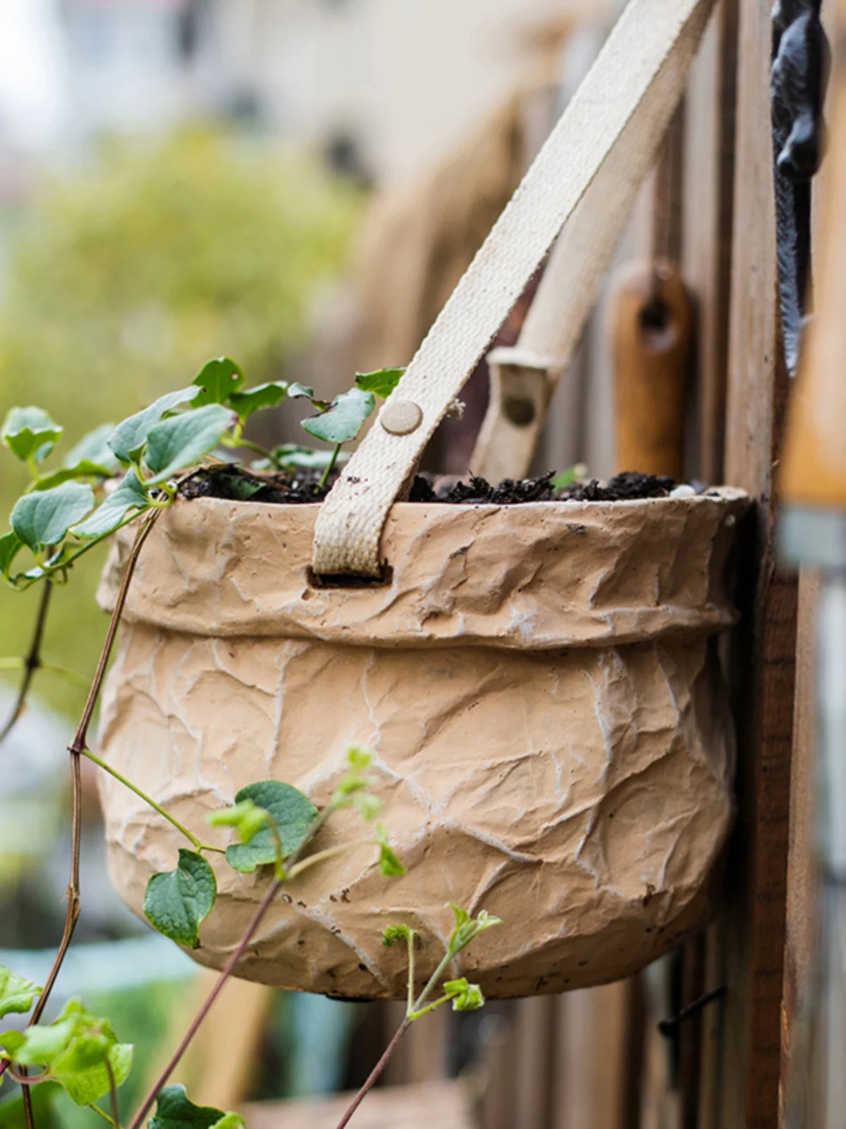 Cement Kraft Paper Pocket Flower Pot Flowers Basket Hanging Orchid Nordic INS Creative Gift Garden