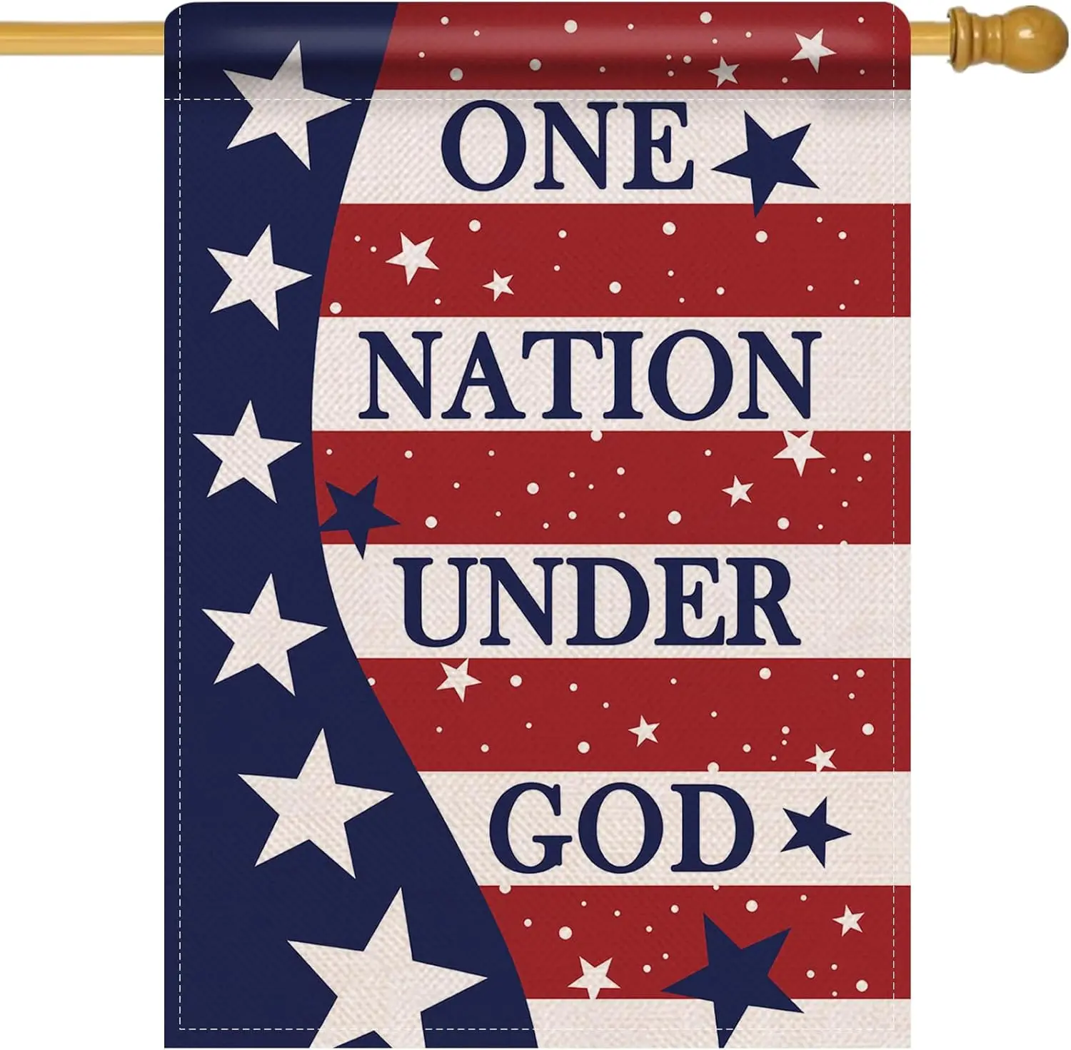 Artofy 4th of July One Nation Under God Large Decorative House Flag, Patriotic America Stars Stripes Yard Garden Outside Dec jjp