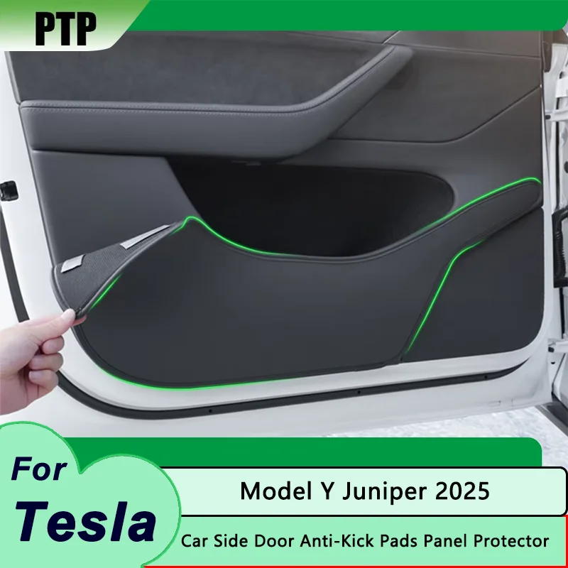 

Car Door Anti Kick Pad, Front and Rear Door Side Panel Protection Pad, Interior Accessories, Tesla Model Y, 2021, 4Pcs
