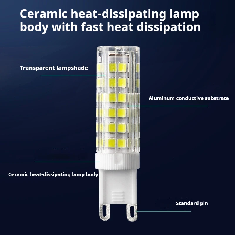 LED Bulb G9 Super Bright Pin-in-base Low-voltage LED Light Source Small Bulb G4 Crystal Corn Lamp 220V