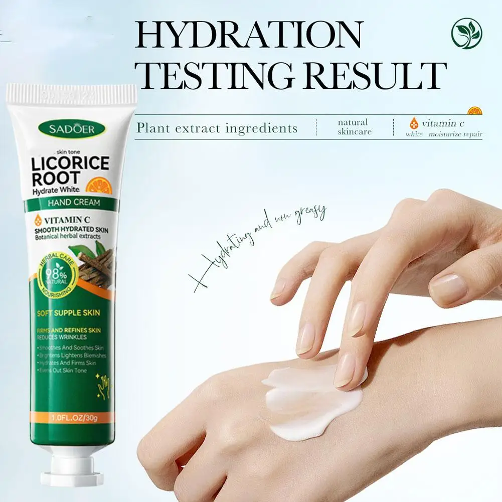 Fast Whitening Licorice Hand Cream Dark Knuckles Brighten Stains Corrector Remover Nourishing Intense Care Moisturizing E8N8