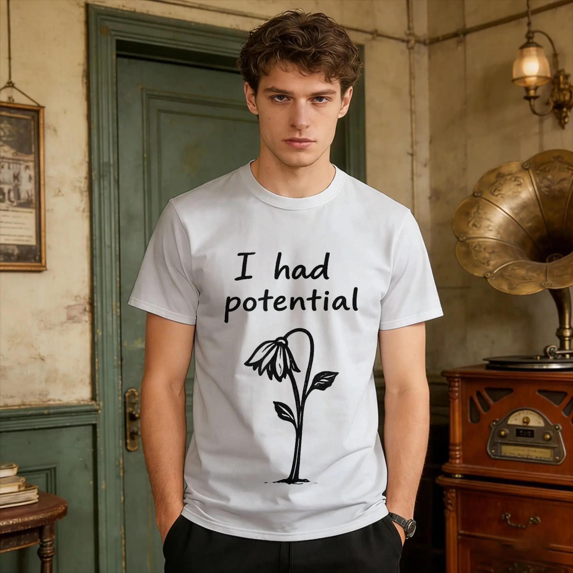 Men I Had Potential T Shirts Project Hail Mary Cotton Clothes Summer Awesome Short Sleeve T-Shirt O Neck Hip Hop Design Tshirt