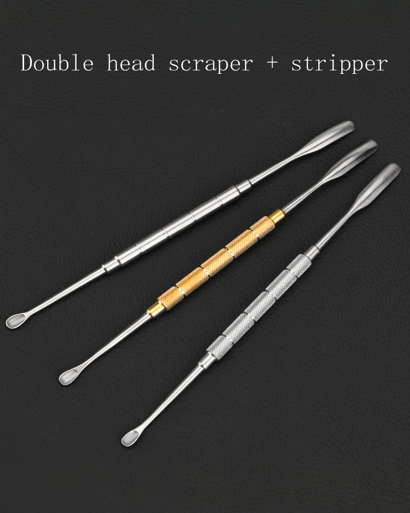 Strumento per strumenti in plastica cosmetica per naso stripper curette per osso del naso in acciaio inossidabile raschietto per naso a doppia testa