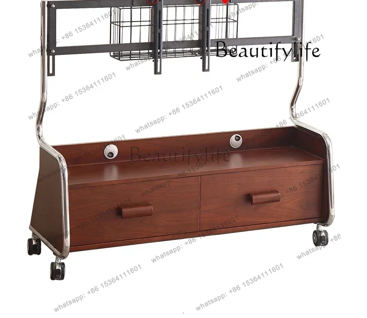 

TV cabinet, small apartment solid wood bracket display Mobile home designer antique storage in the hanger, living room