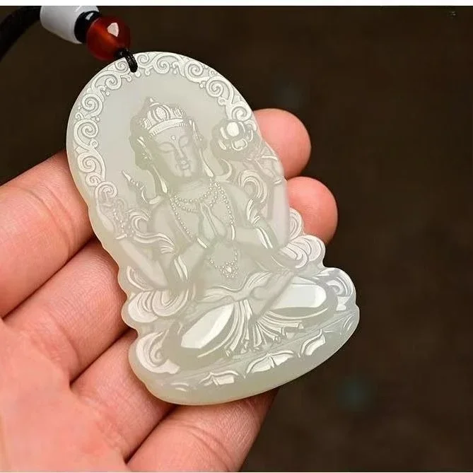 Guanyin Pendant Men's Guanyin Bodhisattva Jade Pendant Ping An Water Purification Guanyin Pendant