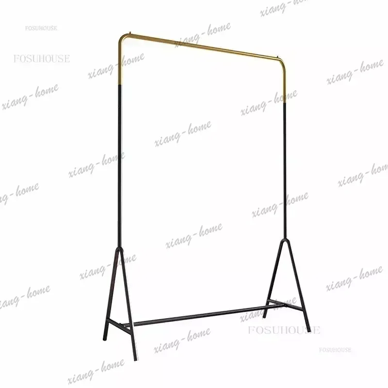 LSFloor Standing Wrought Iron Coat Rack Stand Modern Minimalist Entryway Villa Bedroom Storage Organizer Clothing Display Rack