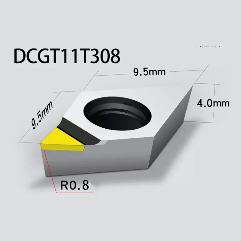 

Вставка MCD Diamond DCGT11T308, токарный инструмент с одним кристаллом, алмазная резка высокой твердости для меди, алюминия, для зеркальной резки Ef