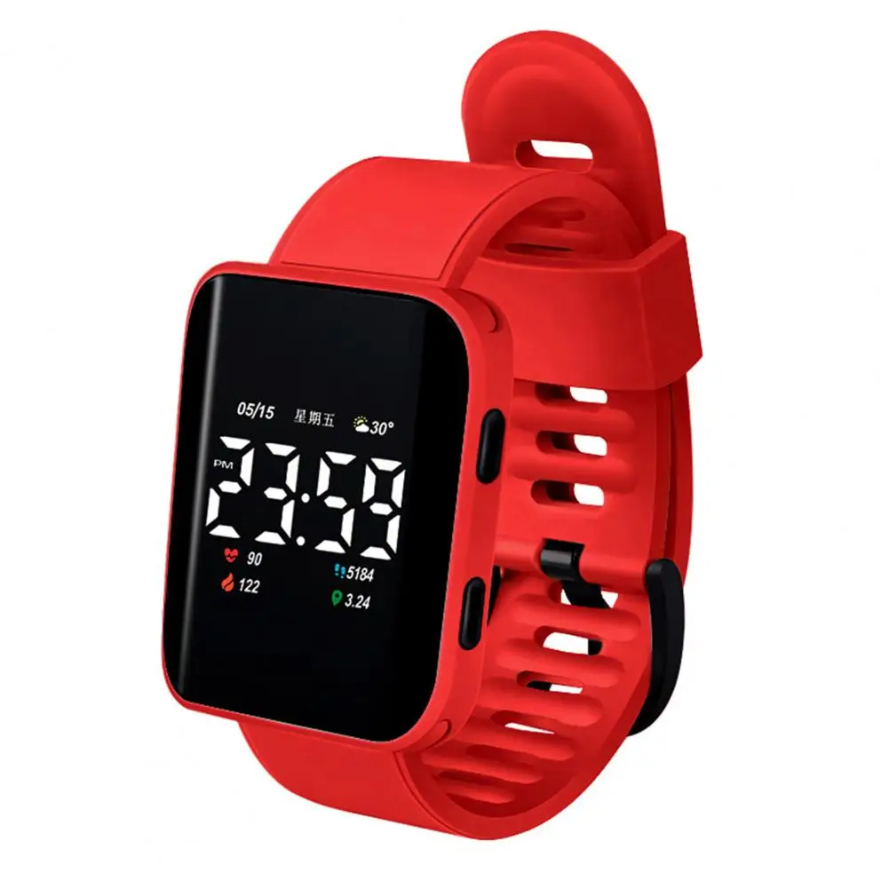 Profissional Silicone Digital LED Watch, Built-in bateria, crianças e estudante presente, moda