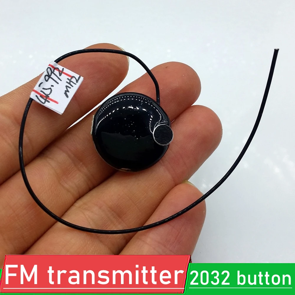 Mini Microfone sem Fio Transmissor fm Uhf Transmissor Áudio Botão 2032