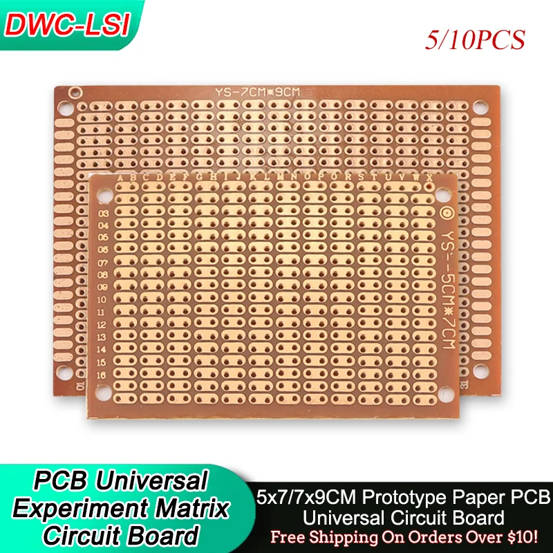 

5/10PCS 5x7/7x9CM DIY Welding Training Prototype Paper PCB Experiment Matrix Bakery Universal Circuit Board Two-Connected Holes