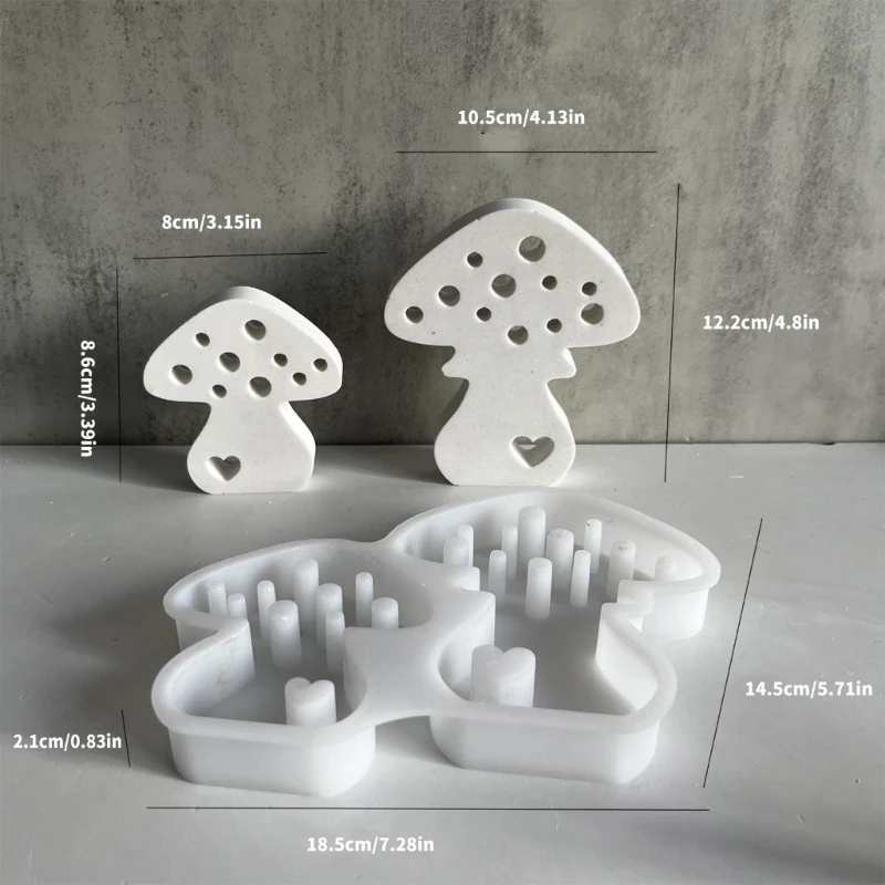 Moules d'artisanat d'art en Silicone, moules d'ornement en forme champignon pour fabrication d'ornements à main C1FC