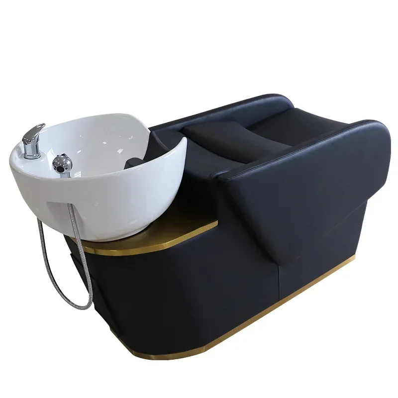 

Flushing Bed Ceramic Basin Lying Half Shampoo Chair High-End Shampoo Chair