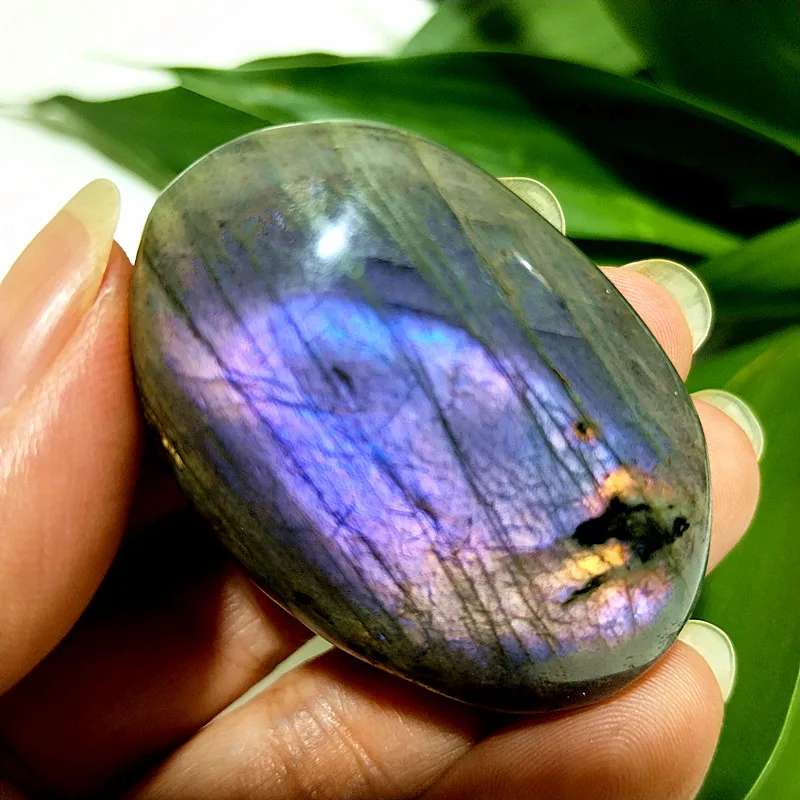 Natural Gemstone Yellow Light Labrador Palm Stone Witchcra Chakra Spiritual Healing Meditation Feng Shui Crystal Home Decoration view 5