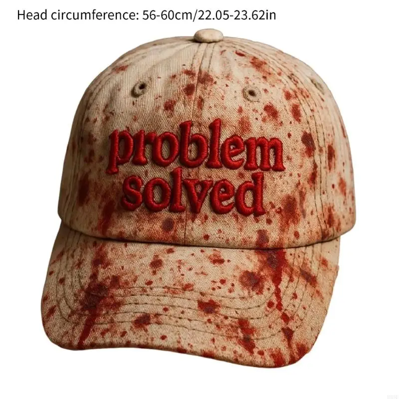 قبعة بيسبول للجنسين بتصميم دم مخيف B95F قابلة للتنفس وقابلة للتعديل مثالية لأزياء الهالوين والأنشطة الخارجية