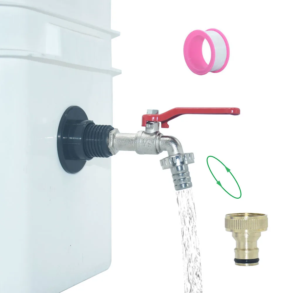 

IBC rain backet tank tap adapter Valve 16mm Nipple 15mm Hose Connector Filter Rain bucket tank tap adapter Fitting