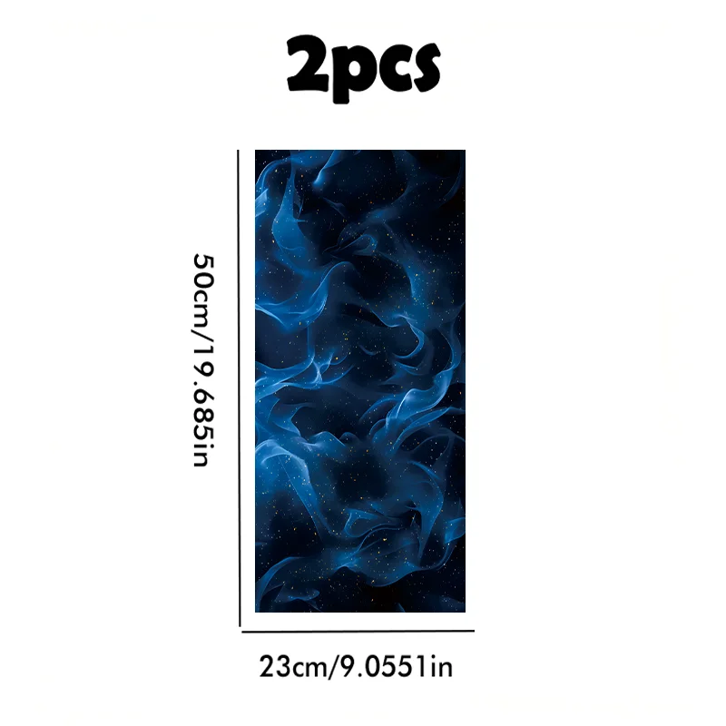 2 pieces of car B-pillar stickers Blue Streamers Polyethylene protective film