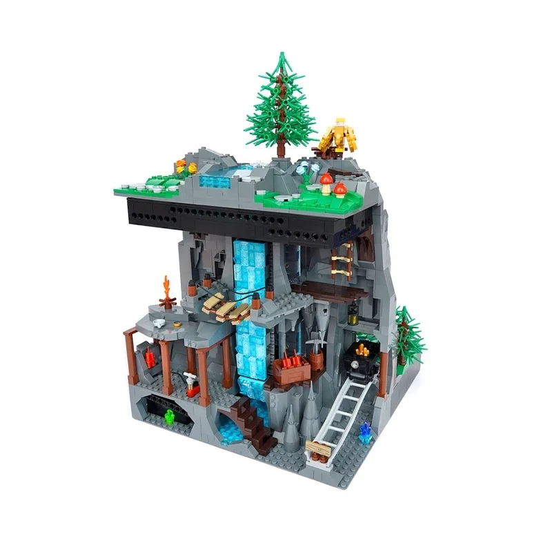 2381 قطعة MOC شلال العمل BrickLink نموذج اللبنات هدية عيد الميلاد البناء تجميع لعبة عيد ميلاد الطوب الإبداعي