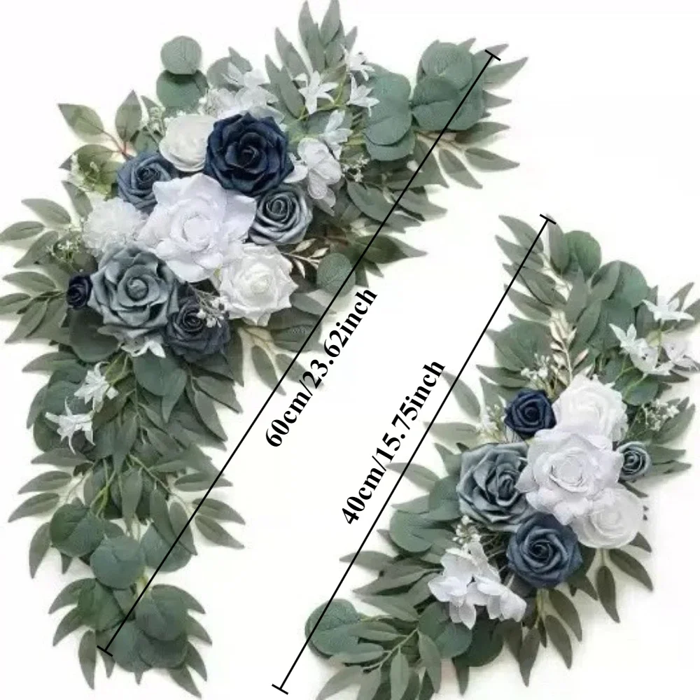 Romantische weiße künstliche Hochzeitsblumen, künstliche Bogenblumen, künstlicher Hochzeitsbogen, Blumen-Set, Hochzeit, Willkommensschild, Dekor – Detail 35
