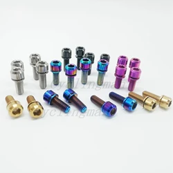 4pcs M6x16/18/20/25/30mm Titanium Ti Alloy Bicycle Disc Brake Caliper Bolts Clamp MTB Mountain Bike Brake Screws Washers