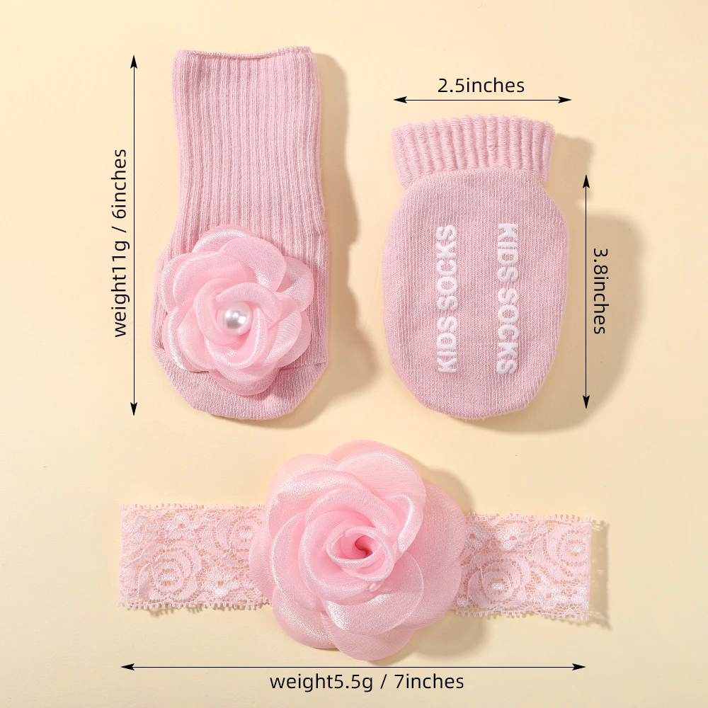 Newborn Baby Headband For Girls Elastic Knit Children Turban Baby Bows Soft Nylon Kids Headwear Hair Accessories with Baby Socks