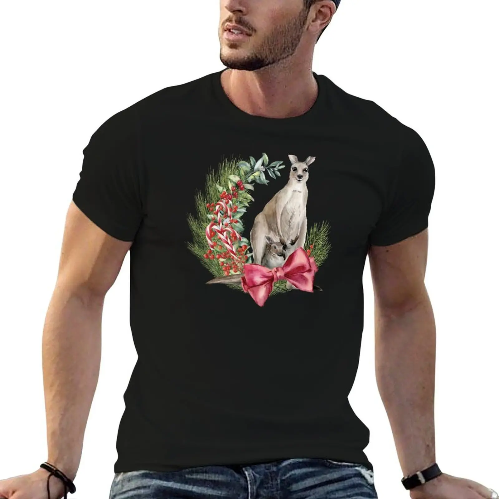 

shirts Australian Christmas - Kangaroo t An cotton shirts cotton man for t pack man 100% Illustration T-Shirt