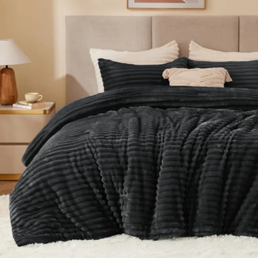 

Комплект постельного белья Fce Comforter Set - мягкий и пушистый, теплый зимний комплект для кровати с 2 наволочками