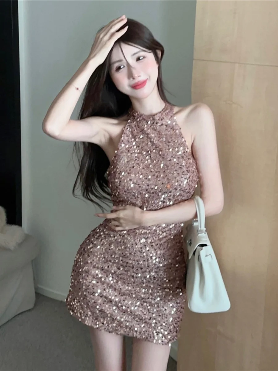 تنورة Injun Sequin Nelace مستديرة Ne Dr Ele Spicy Girl Faionable للخريف الجديدة للنساء