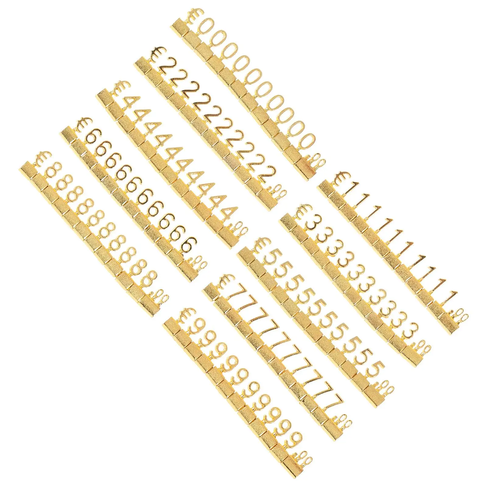 

10 Pcs Tags Unstrung Price Adjustable Sign Here Tabs Golden Alloy Signs for Store