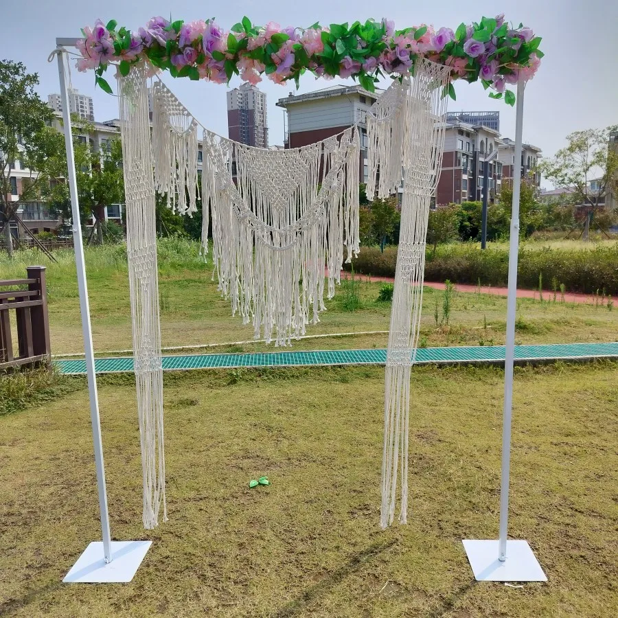 

Macrame Wedding Arch Arbor Large Boho Backdrop Bridal Shower Baby Shower Decor Rustic Macrame Drape Window Doorway Arch Curtain