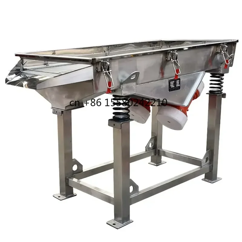 2026 hot High Efficiency Rectangular Vibrating Sieve Stainless or Carbon Steel Linear Vibrating Screen with 0.2-10mm Mesh