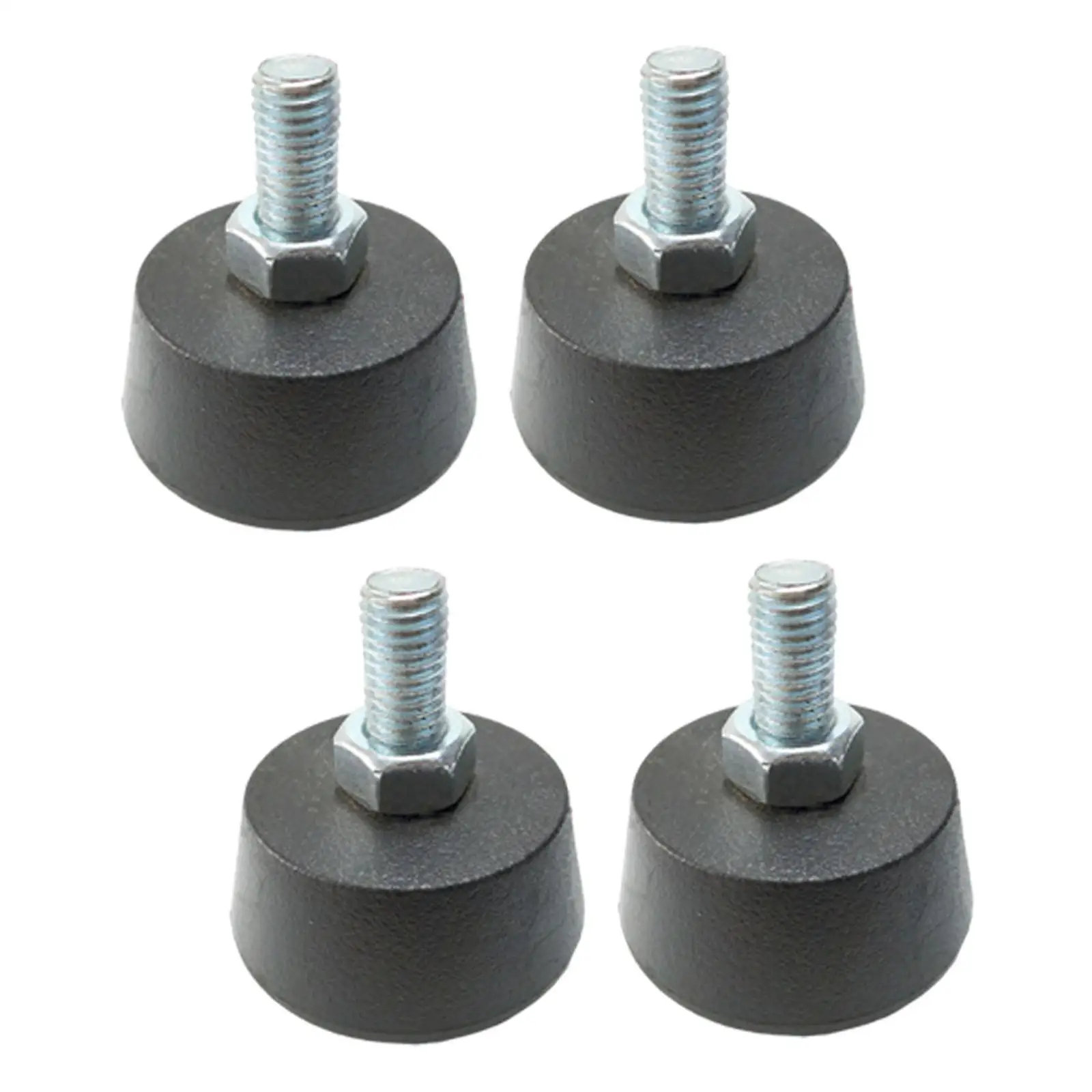 4Pcs Exercise Bike Support Foot Pad Black Fitness Gym Non Slip Replacement Part Sound Insulating Rubber Leveling Screw Foot Pad
