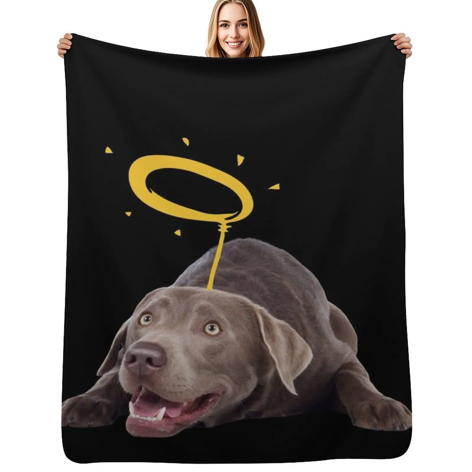 

Angel Silver Lab Puppy National Dog Mom Day Throw Blanket Soft Big for sofa Quilt Stuffeds Blankets