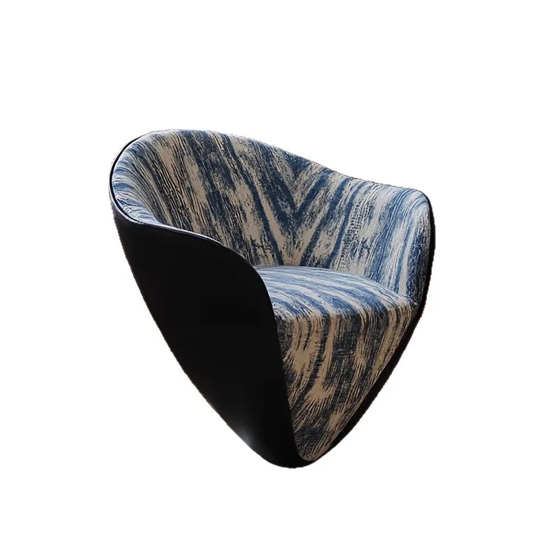 

Medieval rotating leisure chair high-end living room single sofa chair cotton and linen single chair high-end conical