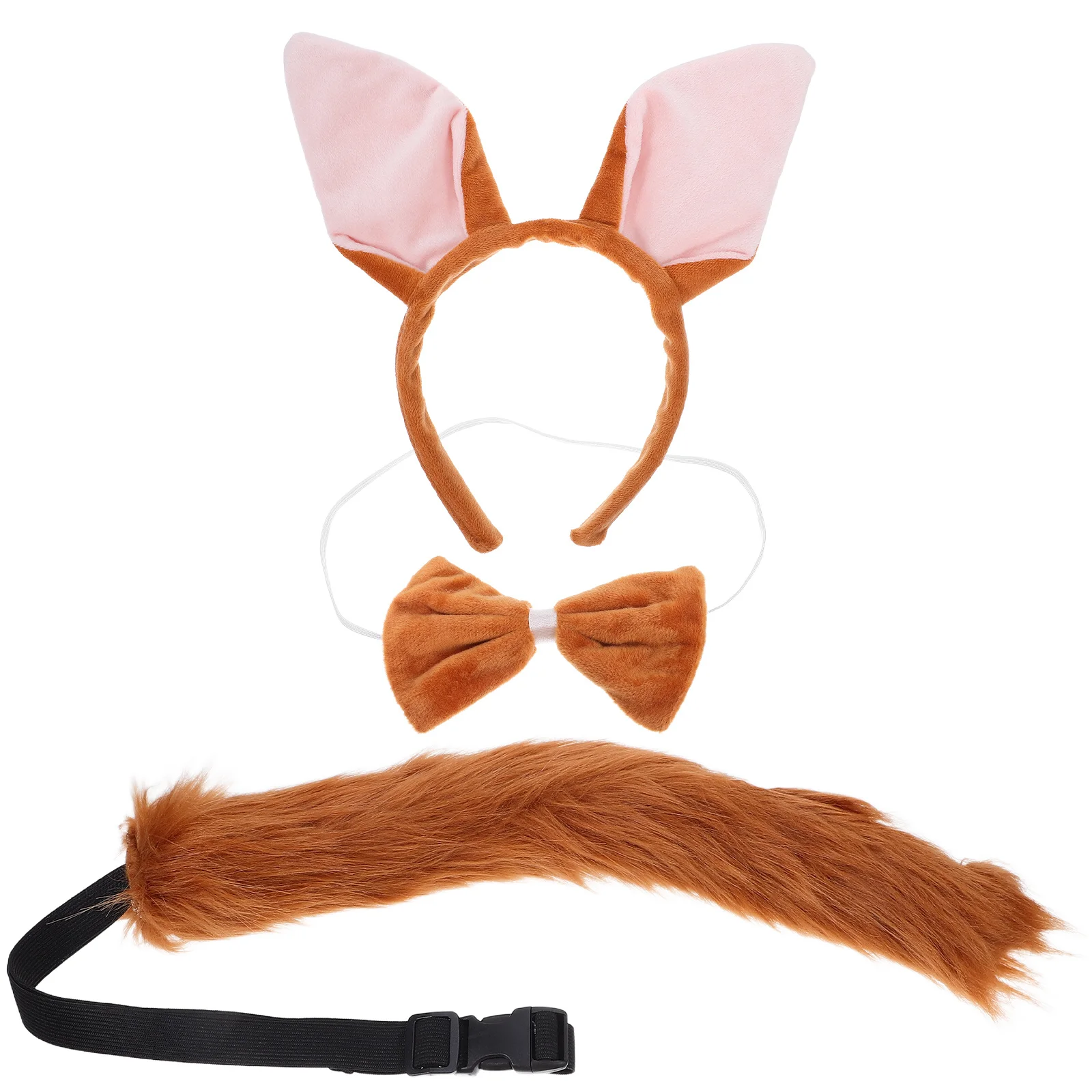 

3 шт., повязка на голову с лисьими ушками, комплект с галстуком-бабочкой и хвостом, аксессуары для косплея для детей, взрослых, женщин, Хэллоуин, джунгли, карнавал, вечеринка, роль