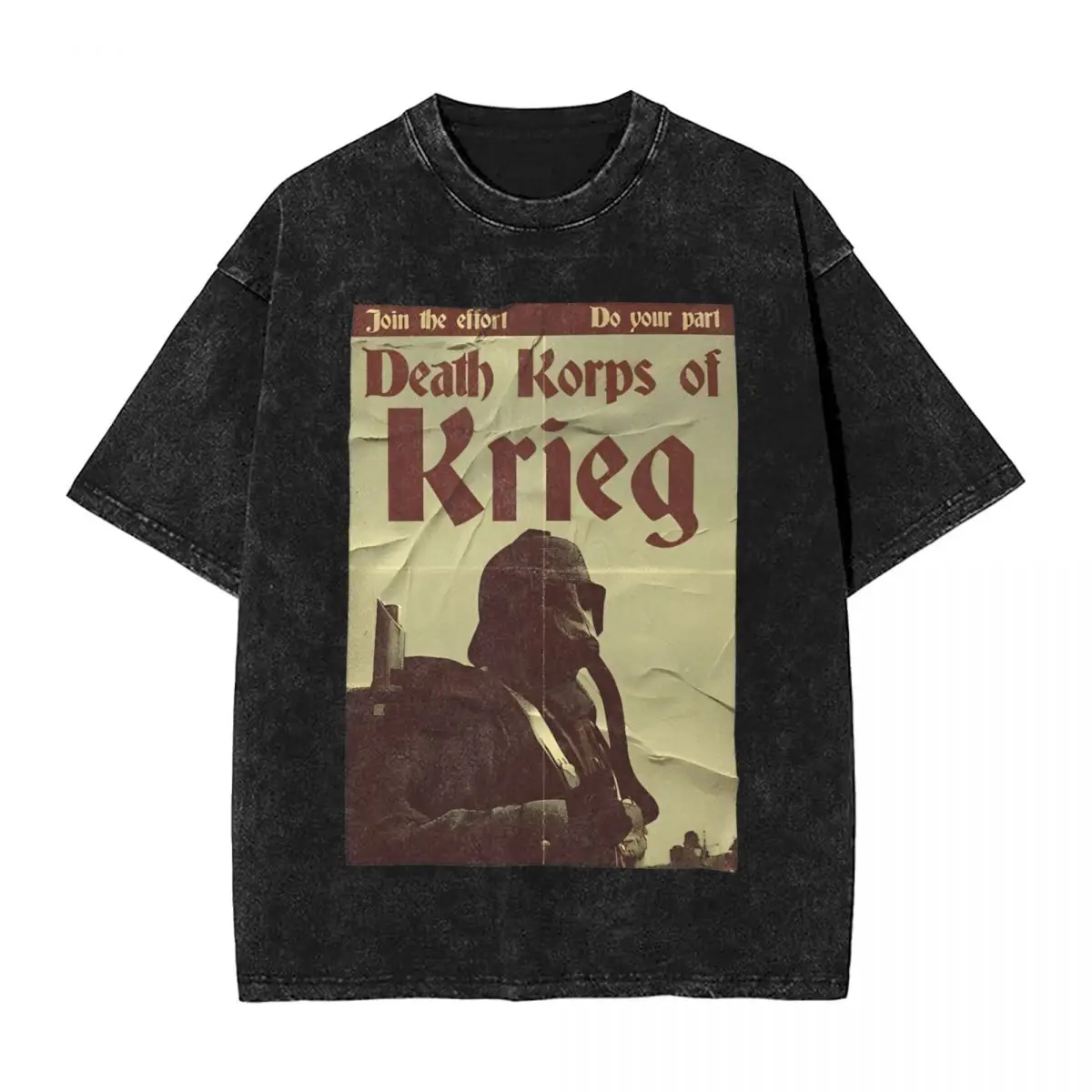 Oversized Washed T Shirt Warhammer 40k Death Korps Simple T-Shirts Fashion Tshirt for Mens Summer Y2K Classic Pattern Tops