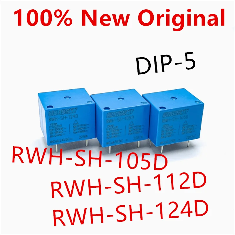 10 peças RWH-SH-105D 、 RWH-SH-112D 、 RWH-SH-124D 、 RWH-SH-112DM 、 RWH-SH-124DM Novo relé de potência RWH-SH