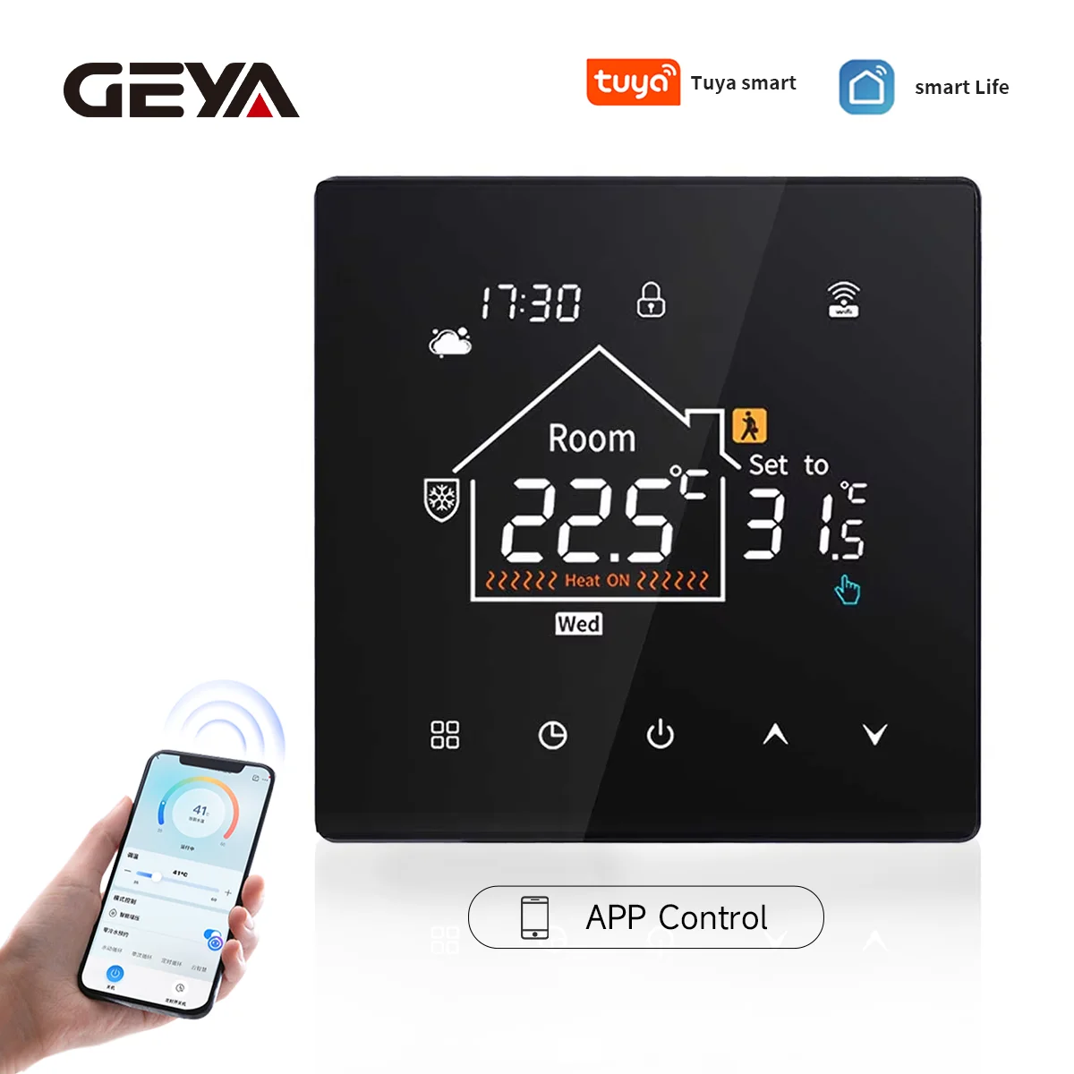 GEYA Tuya WIFI Smart Floor Heating Thermostat Water Floor Heating Electric Floor Heating Temperature Control Switch GSW6-K7