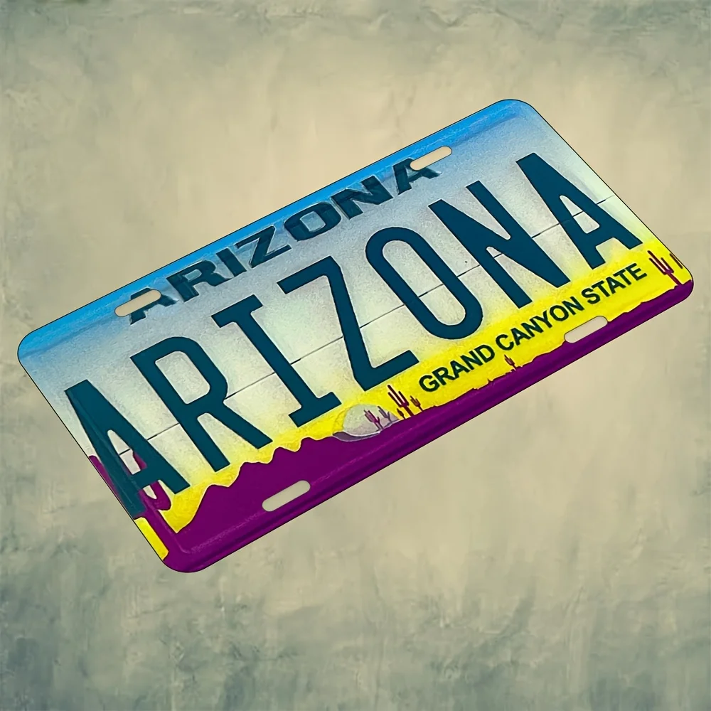 لافتة معدنية بعلم أريزونا - ديكور حائط من الألومنيوم، مقاوم للماء والغبار، للمنزل والمكتب والبار والاستخدام الداخلي/الخارجي، للاستخدام الداخلي والخارجي