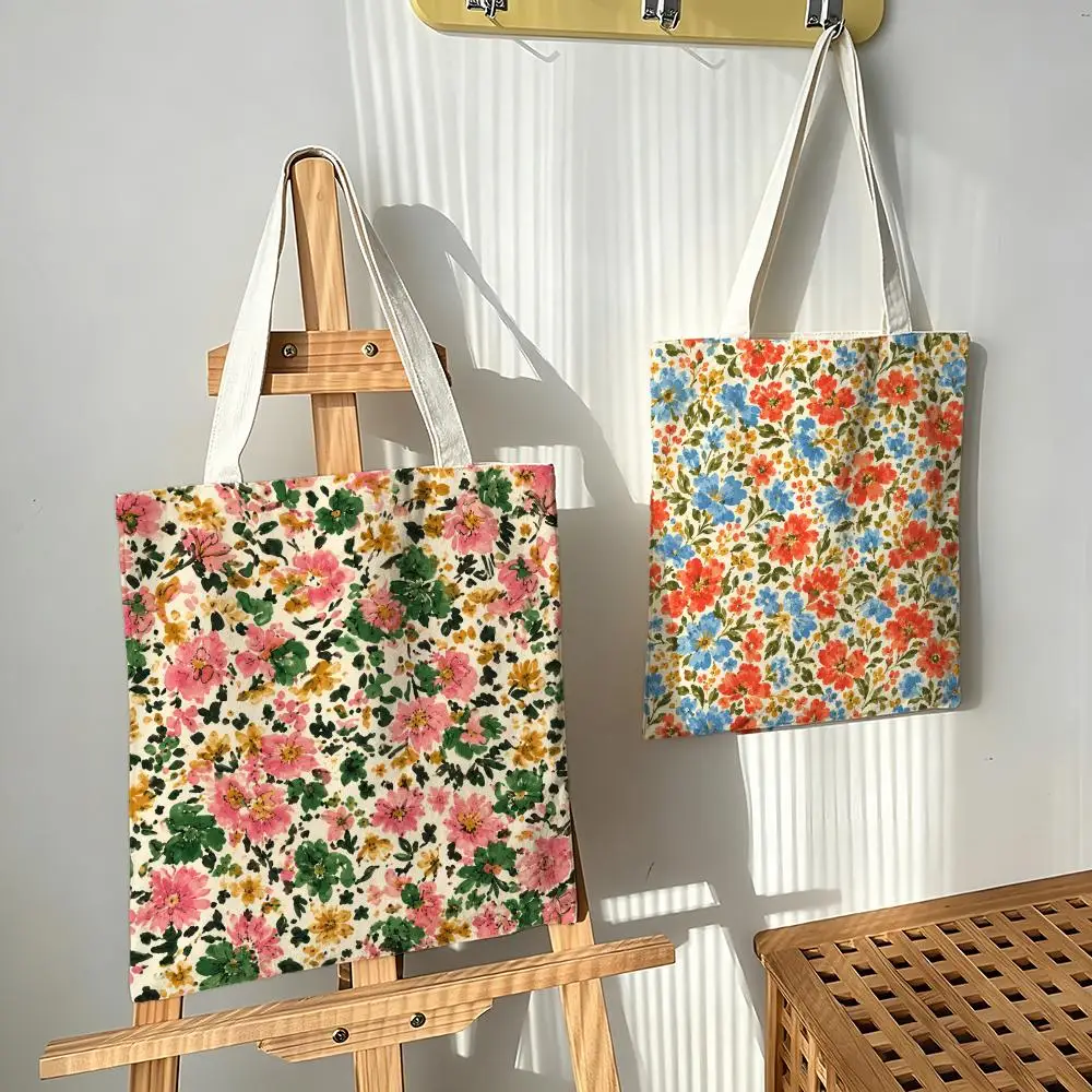 Ditsy Wildflower Storage Bags Canvas bags are suitable for going to class, shopping, gifts, and commuting