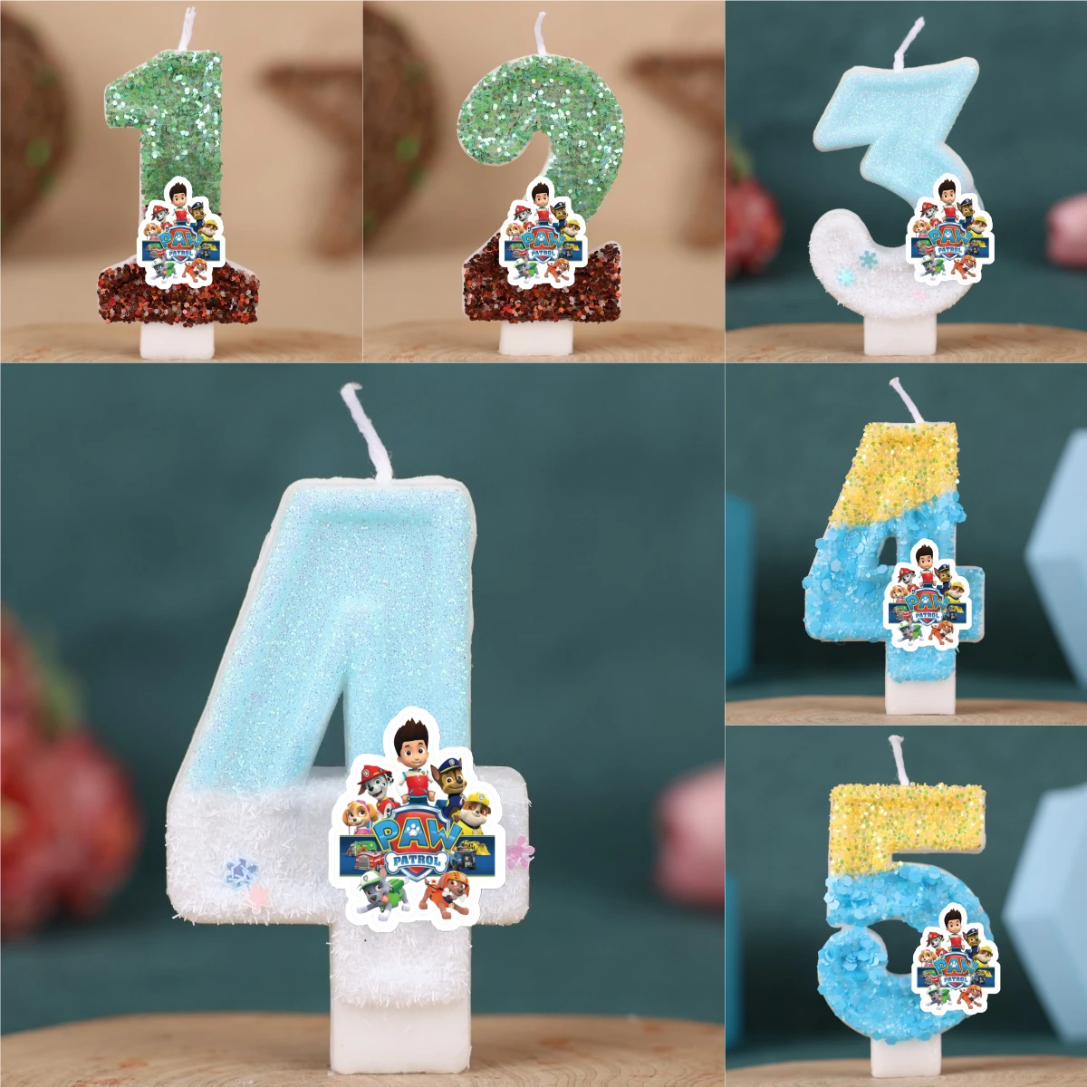 Cartoon Paw Patrol Thema Kerze 0-9 Nummer Geburtstag Kuchen Jahrestag Party Baby Dusche Kerzen Szene Dekoration Lieferungen