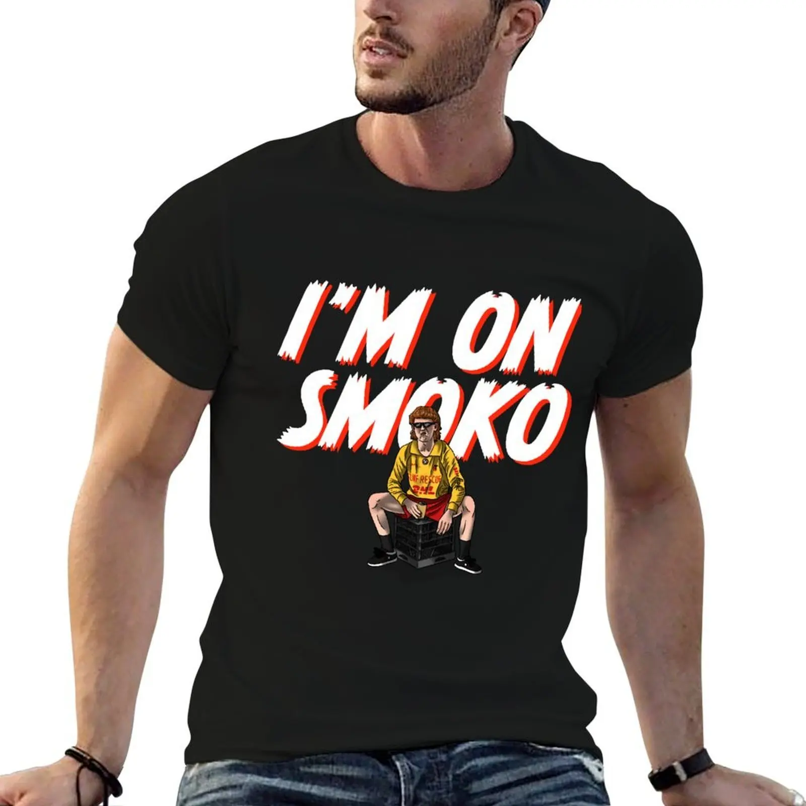 

Smoko Sticker T-Shirt man t shirt designer cotton tshirt 100% t shirts for man slim fit T-shirt