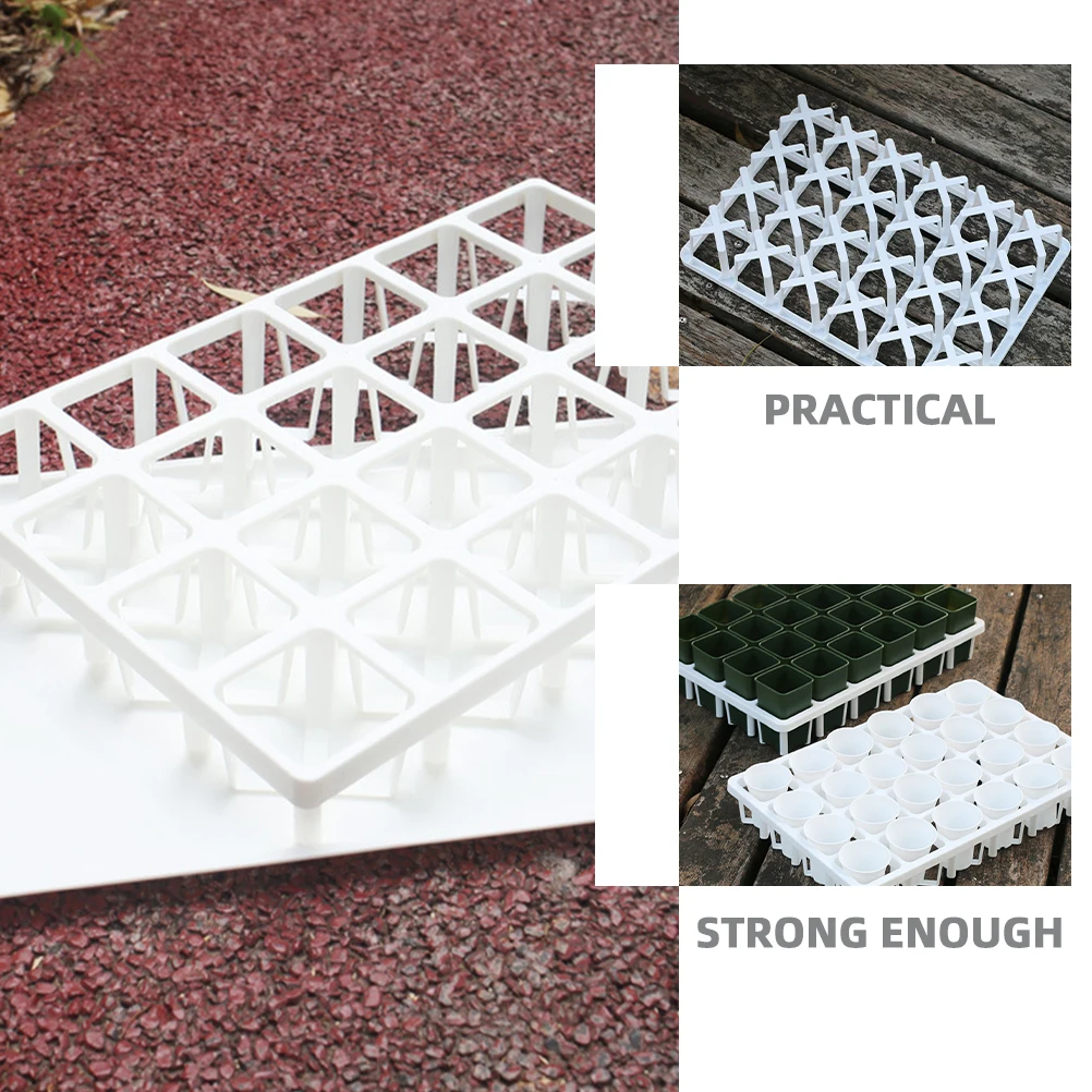 

6Pcs Plant Germination Nursery Pot Rack Plastic Square Sowing Tray Holder for Seedlings Vegetable Flower Starter Tray Storage