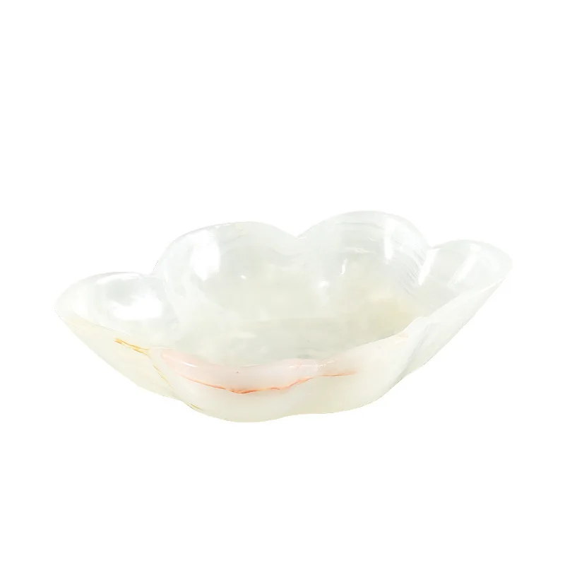 Light luxury, hand-carved fruit plate, living room coffee table tray decoration, sales office soft handicraft