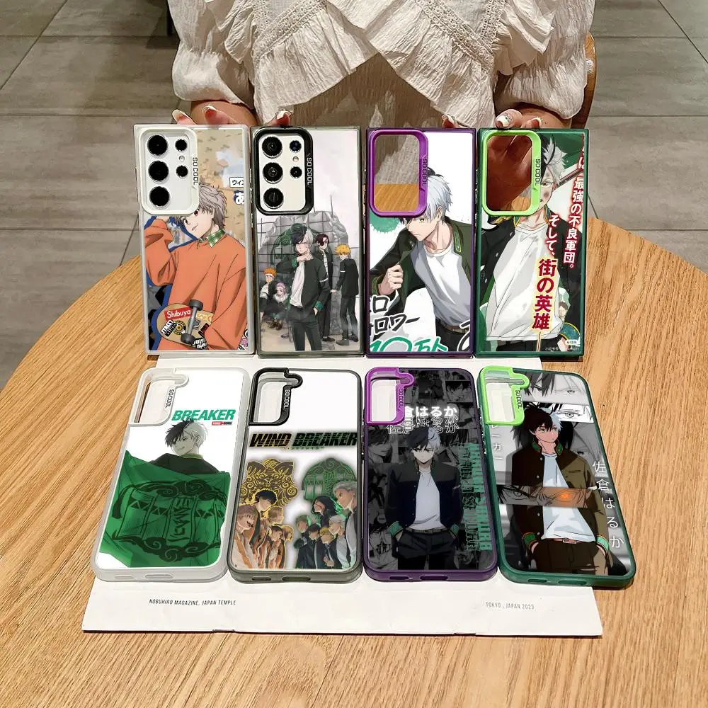 Coque de téléphone Anime w-wind b-breaker, étui en Silicone coloré argenté pour Samsung Galaxy S25 Edge S24 S23 S22 S21 S20 Ultra Funda