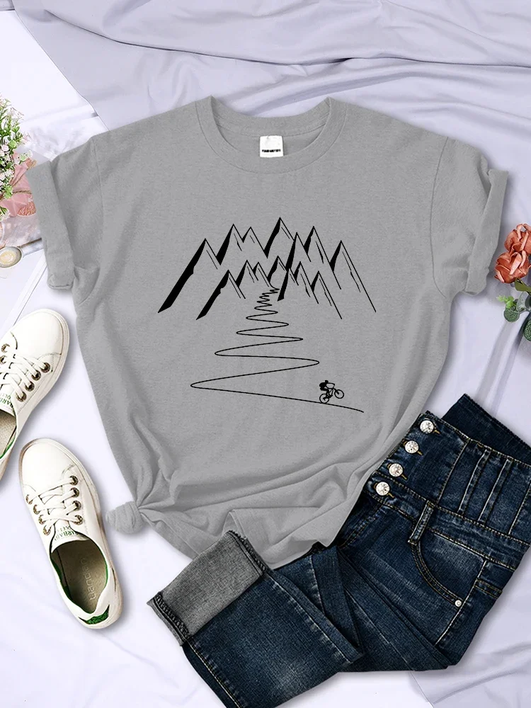 Printing Woman T Shirt Fun Mountain Bike Enthusiast Ride  Fashion Vintage Tops Clothes Simple Clothes Aesthetic Women's Tees