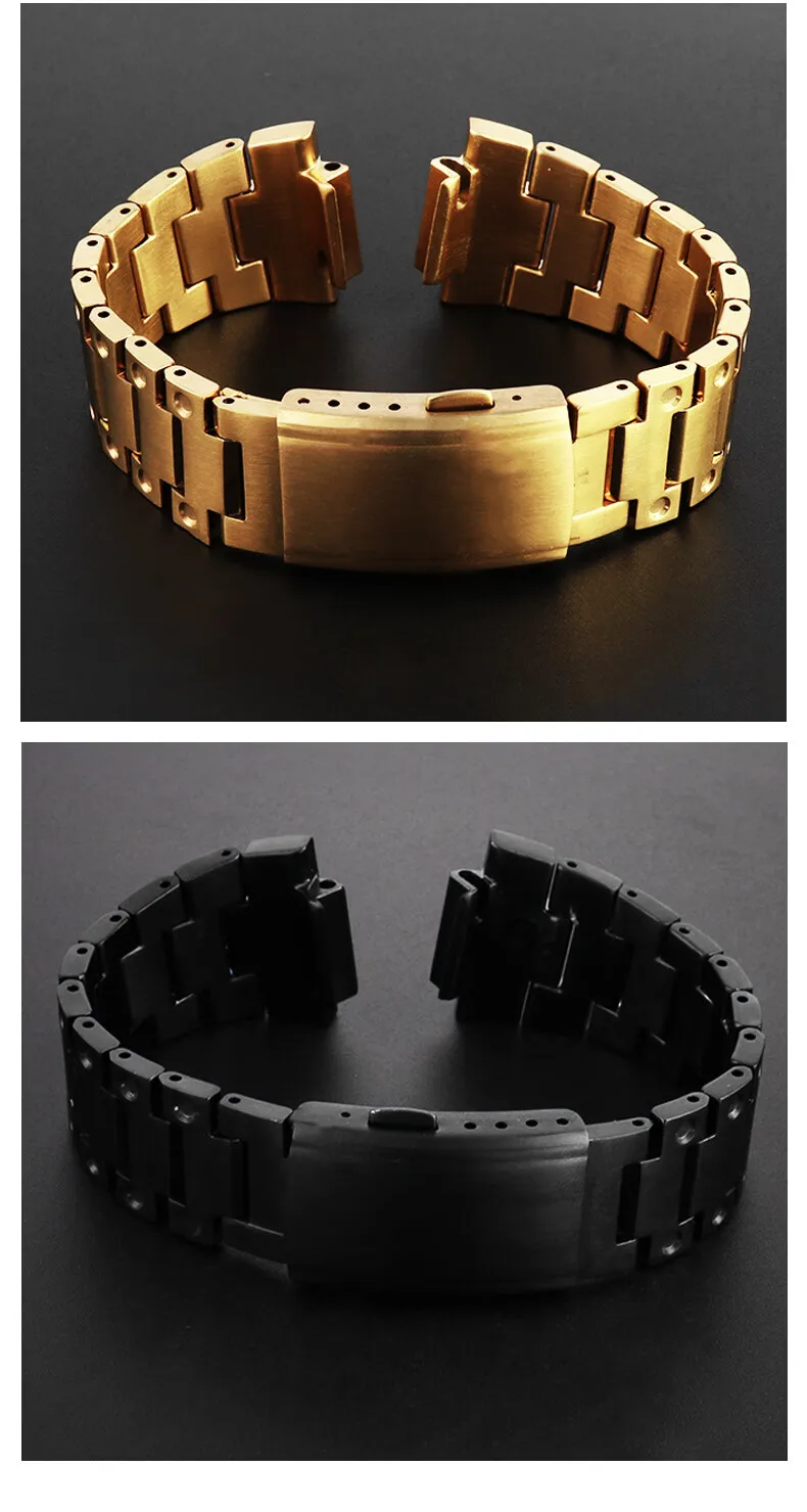 For Casio GA-110 GA-120 GA-100 Solid Stainless Steel Case Men's Waterproof Watchband Bezel GA110 Metal Strap +Case Mod Kit +Tool