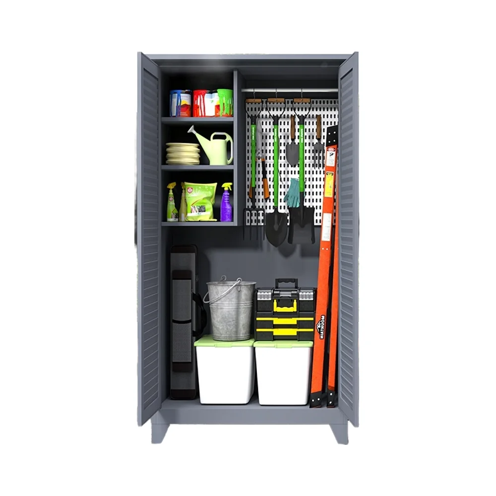 

Outdoor Garden Tool Storage Cabinet Waterproof Sun Protection for Fishing Gear Courtyard Cleaning Mop Hole Board Cabinet
