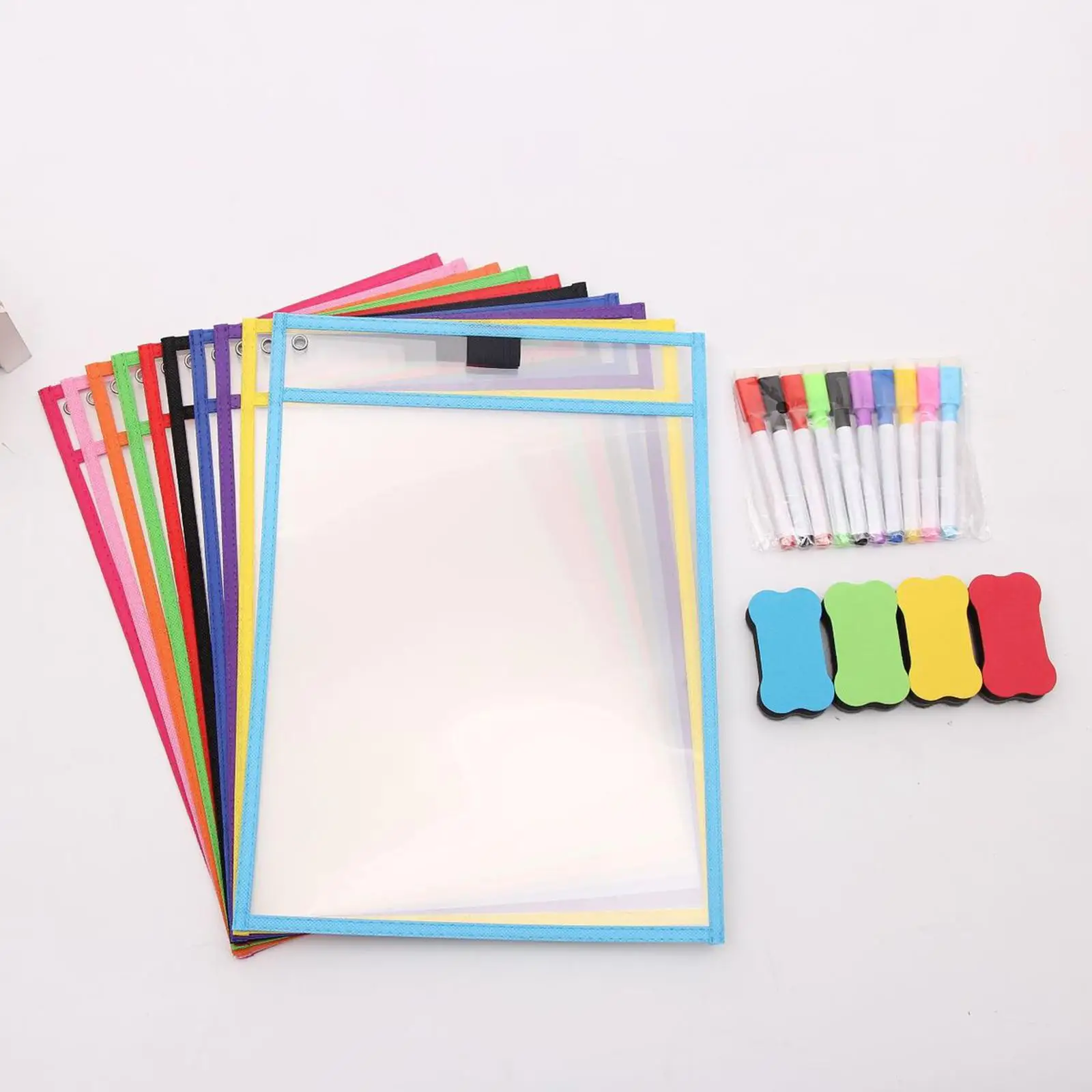 6x засушенные карманы для стирания, детские защитные бумажные карманы, сухие стираемые рукава