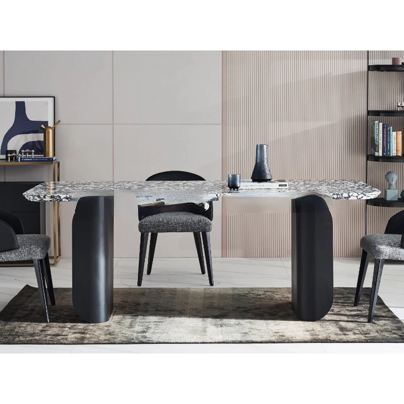 Rectangular dining table/minimalist/large household terrazzo marble/