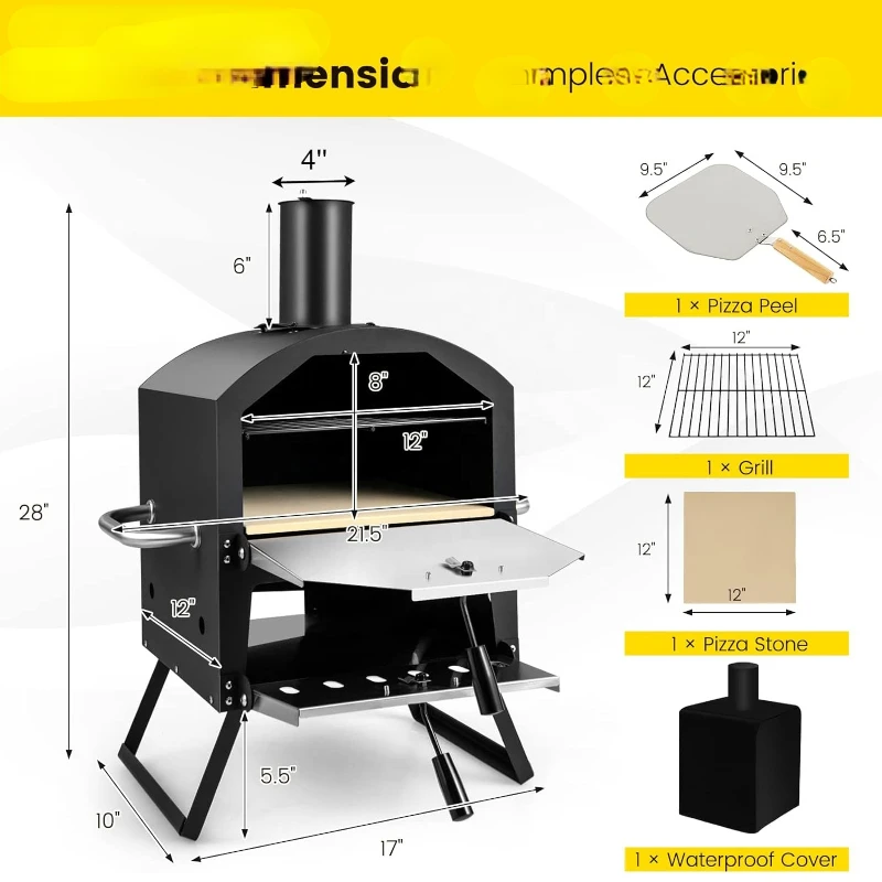 Popular Portable Fire Wood Pizza Oven for Outdoor Cooking